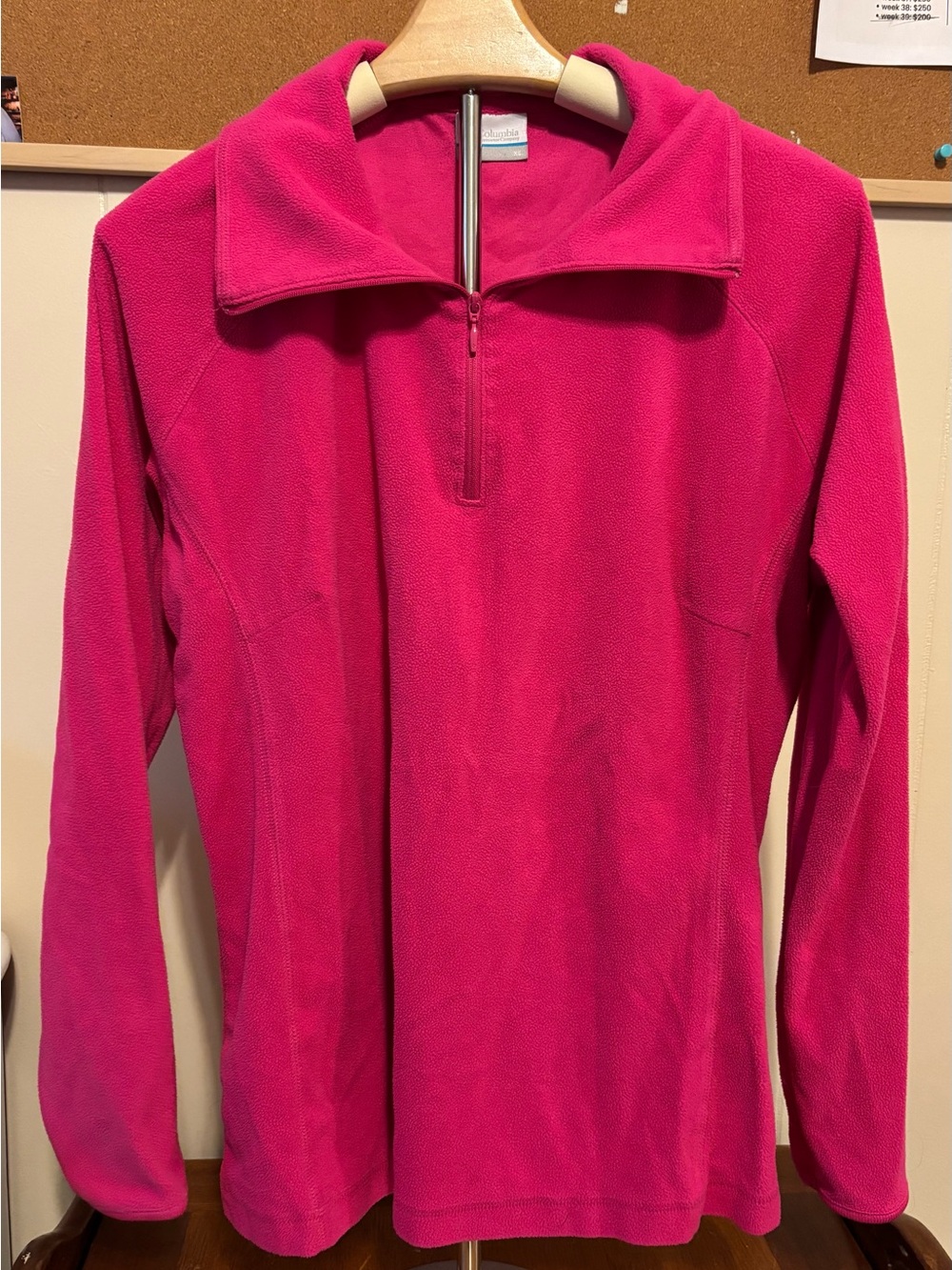 Columbia Women's Bright Pink Quarter-Zip Fleece Pullover